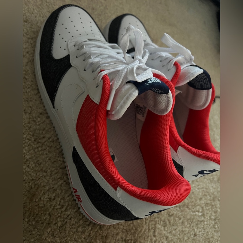 Nike Red, White and Blue Air Force Men Sneakers